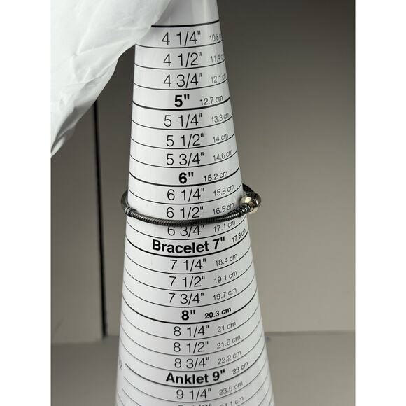 Pandora Oxidized Sterling Silver Snake Chain Charm Bracelet 7" #590702OX - Picture 5 of 6